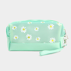 Daisy Flower Print Cosmetic Pouch Bag