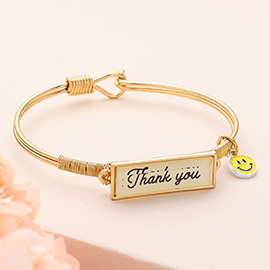Thank you Smile Charm Message Hook Bracelet