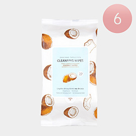 6PCS - Coconut Water Cleansing Wipes