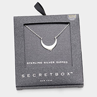 Secret Box _ Sterling Silver Dipped Abstract Metal Pendant Necklace