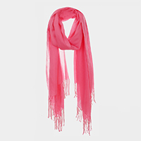 Solid Fringe Oblong Scarf