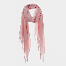 Solid Fringe Oblong Scarf