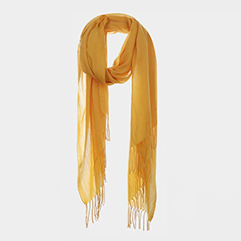 Solid Fringe Oblong Scarf