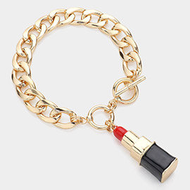 Lipstick Charm Toggle Bracelet