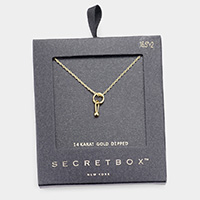 Secret Box _ 14K Gold Dipped Geometric Metal Pendant Necklace
