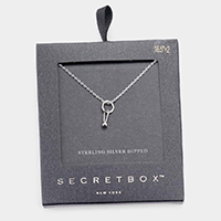 Secret Box _ Sterling Silver Dipped Geometric Metal Pendant Necklace