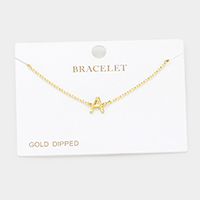 -A- Gold Dipped Metal Monogram Charm Bracelet