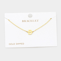 -B- Gold Dipped Metal Monogram Charm Bracelet