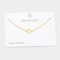 -D- Gold Dipped Metal Monogram Charm Bracelet