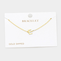 -E- Gold Dipped Metal Monogram Charm Bracelet