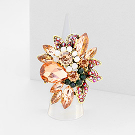 Floral Multi Stone Stretch Ring
