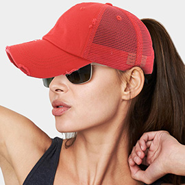 Vintage Mesh Back Ponytail Baseball Cap