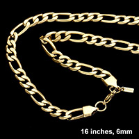 16 INCH, 6mm Stainless Steel Metal Chain Necklace