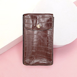 Alligator Pattern Faux Leather Travel Neck Pouch Bag