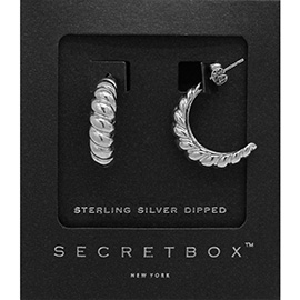 SECRET BOX_Sterling Silver Dipped Bold Metal Hoop Earrings