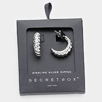 Secret Box _ Sterling Silver Dipped Bold Metal Hoop Earrings