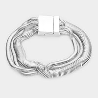 Triple Layered Snake Chain Magnetic Bracelet