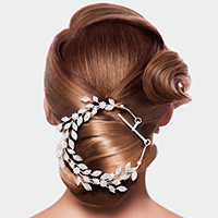 Rhinestone Leaf Cluster Vine Wrap Headpiece