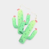 Resin Cactus Dangle Earrings
