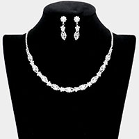 Marquise Stone Accented Rhinestone Necklace