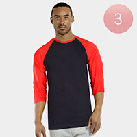 3PCS - Men's 3/4 Sleeve Raglan T-Shirts
