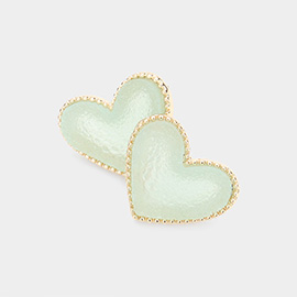 Druzy Heart Stud Earrings