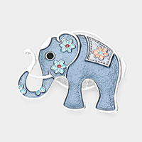 Colored Metal Elephant Magnetic Brooch