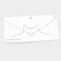 GIGI White Gold Dipped Metal Message Pendant Necklace