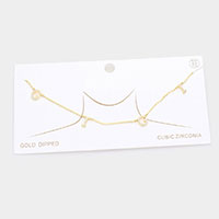 Gold Dipped CZ GIGI Message Pendant Necklace