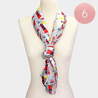6PCS - Lighthouse Anchor Pattern Printed Scarves