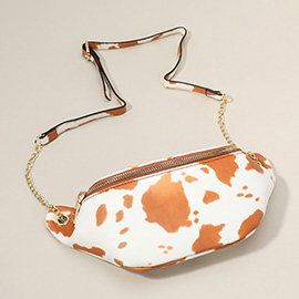 Cow Patterned Faux Leather Crossbdoy Bag