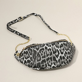 Leopard Patterned Faux Leather Crossbdoy Bag