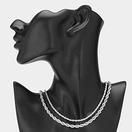 Double Layered Metal Chain Necklace