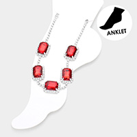 Emerald Cut Stone Evening Anklet