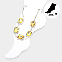 Emerald Cut Stone Evening Anklet