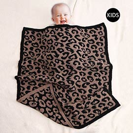 Leopard Patterned Reversible Kids Throw Blanket