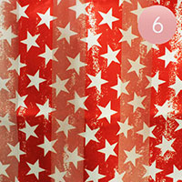 6PCS - Silk Feel Satin Striped Star Pattern Printed Scarves