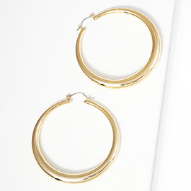 Metal Hoop Pin Catch Earrings