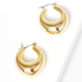 Bold Metal Abstract Hoop Pin Catch Earrings