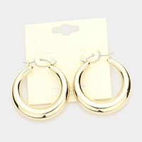 Metal Hoop Pin Catch Earrings