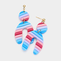 Colorful Abstract Polymer Clay Link Dangle Earrings