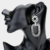 Geometric Metal Chain Link Dangle Earrings