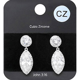 CZ Marquise Stone Dangle Evening Earrings