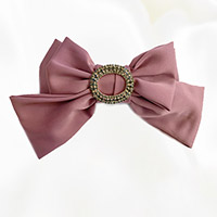 Stone Embellished Open Oval Bow Barrette