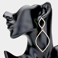 Rhinestone Double Open Petal Link Evening Earrings