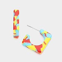 Celluloid Acetate Square Earrings