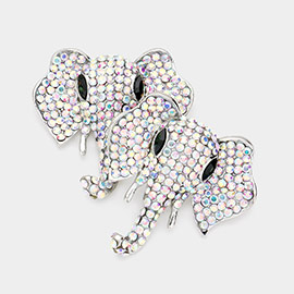 Stone Embellished Elephant Earrings