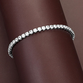 Round CZ Tennis Evening Bracelet