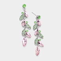 Crystal Marquise Cluster Drop Evening Earrings