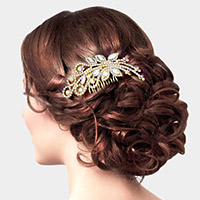 Marquise Stone Sprout Rhinestone Hair Comb